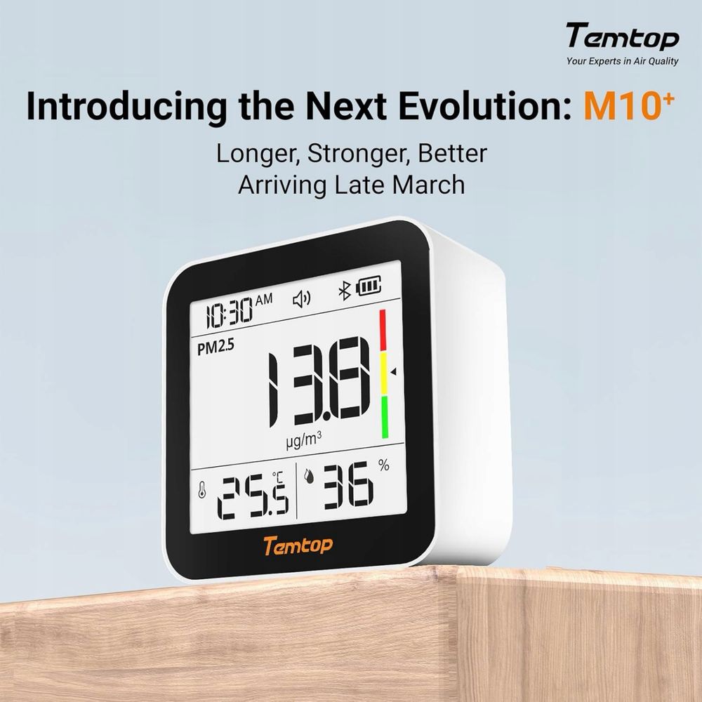 CO2 Monitor jakości powietrza M10+, PM2.5, VOC, temperatura