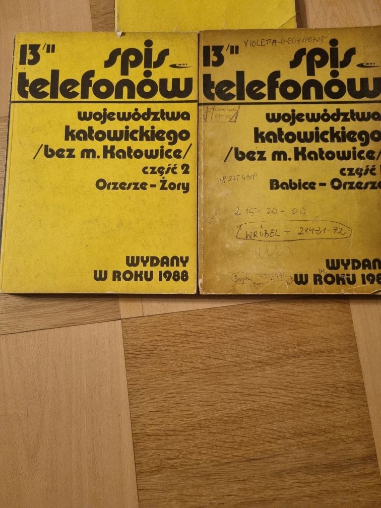 Książki telefoniczne woj katowickie 1987/88.