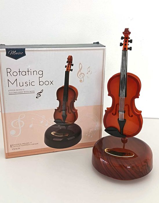 Caixa de música giratória - Violino
