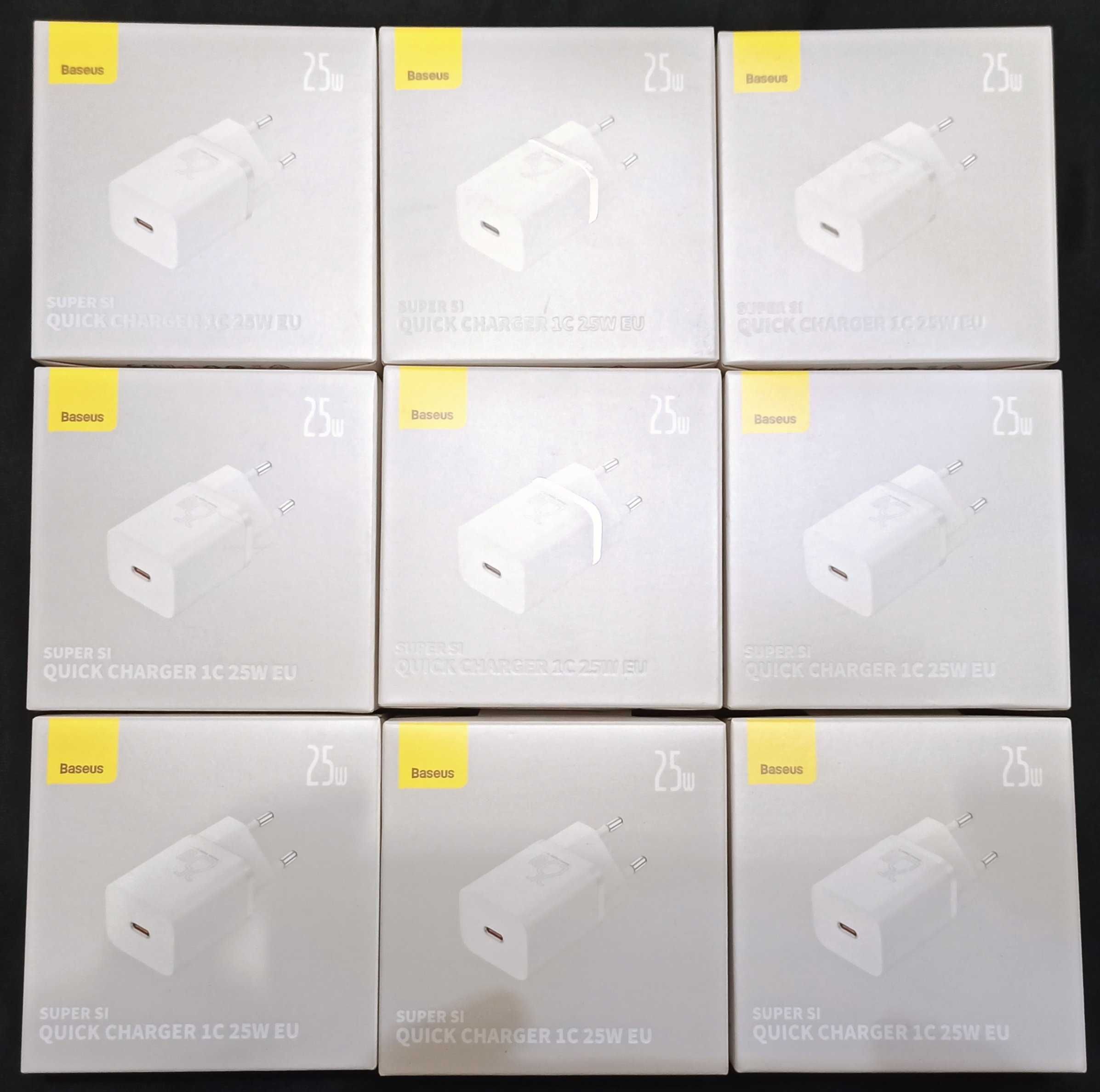 Pack de 9 Carregadores USB-C Baseus de 25W novos e outros