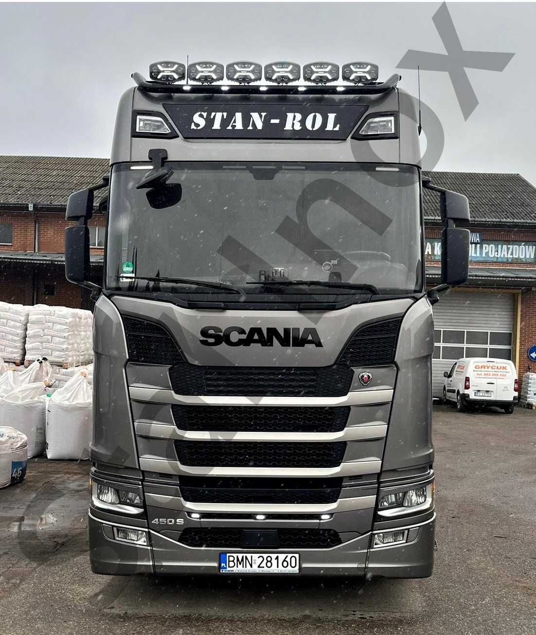 Orurowanie górne ze stali nierdzewnej Scania Next Gen oświetlenie led