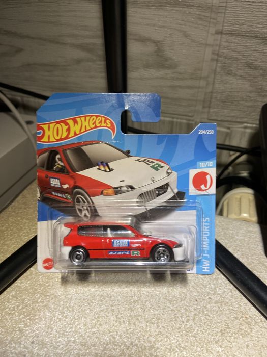 Honda civic custom- HW J-imports 10/10 red Hotwheels