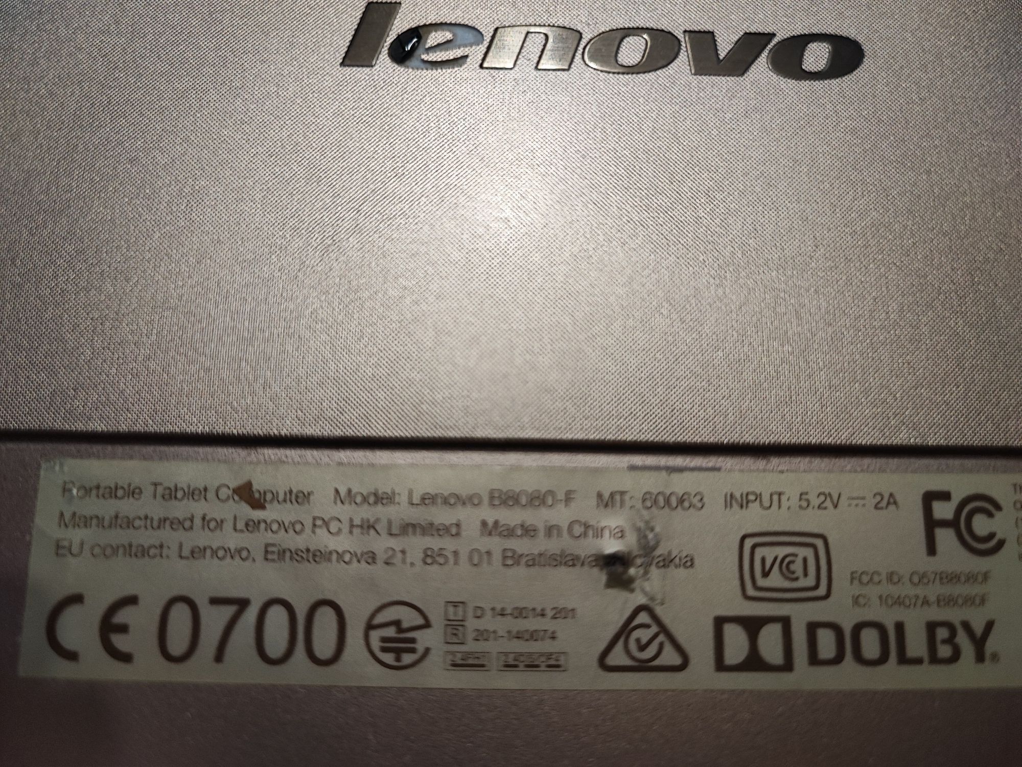 Tablet Lenovo B8080-F na czesci