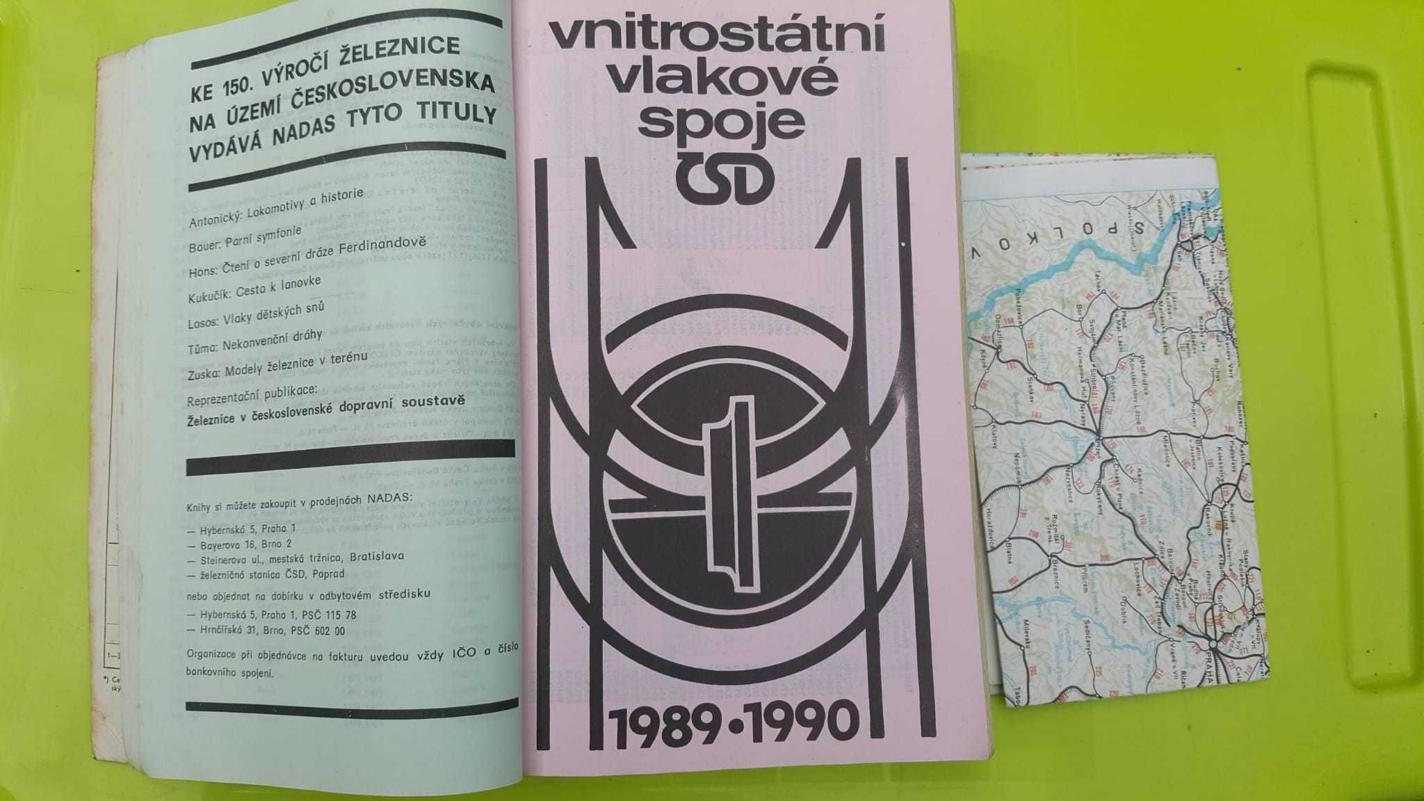 89/90 r Czechosłowacki rozklad kolei Jizdnij rad