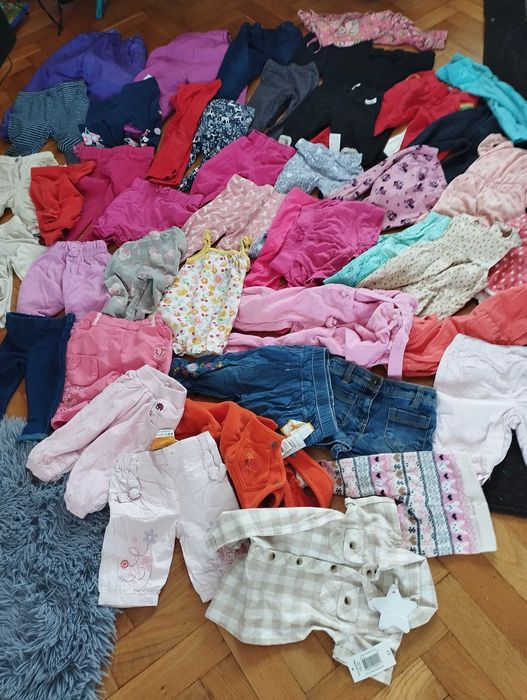 Giga paka ubrań i dodatków dla córci rozmiary 56cm-110cm 0-5lat 250szt
