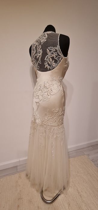 Sukienka ślubna, balowa r. S jedwab