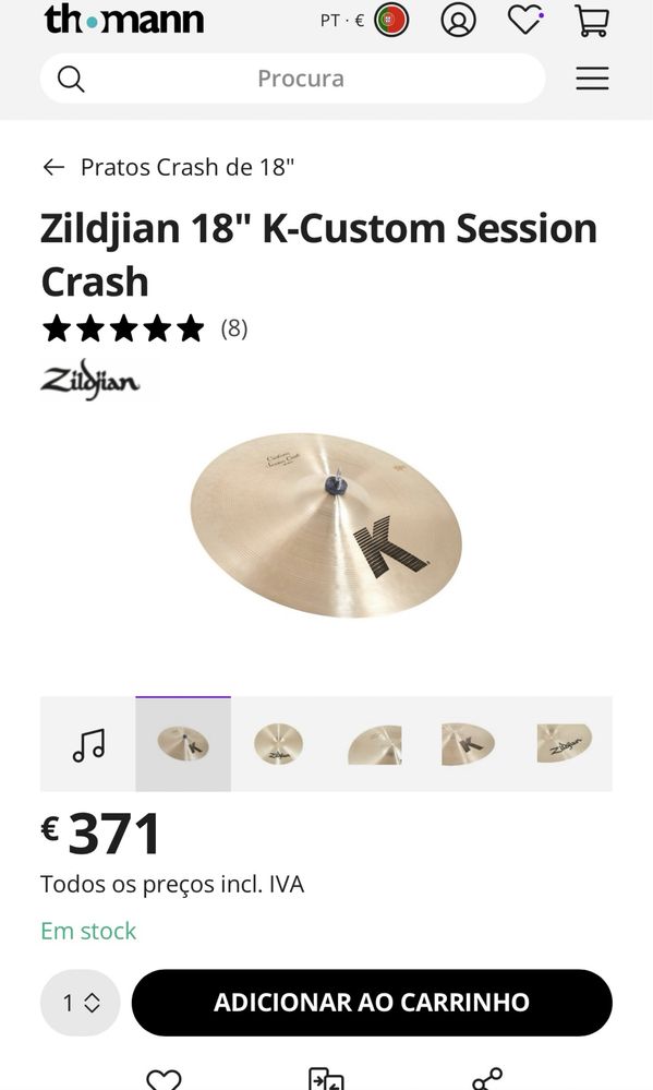 Zildjian K Custom Session Crash 18”