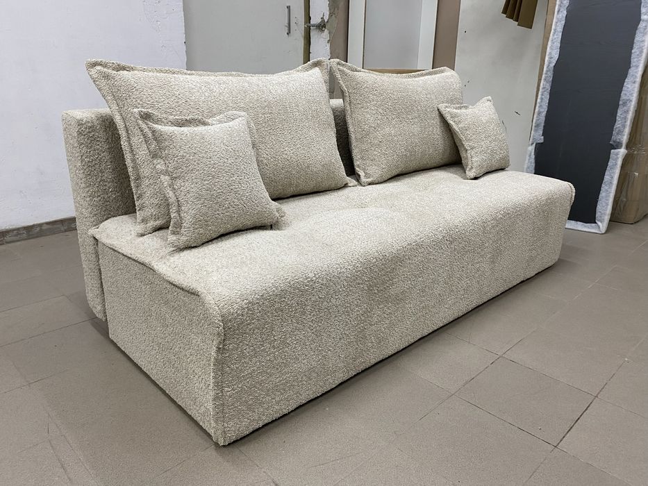 Kanapa rozkładana do salonu czarna tkaniny do wyboru