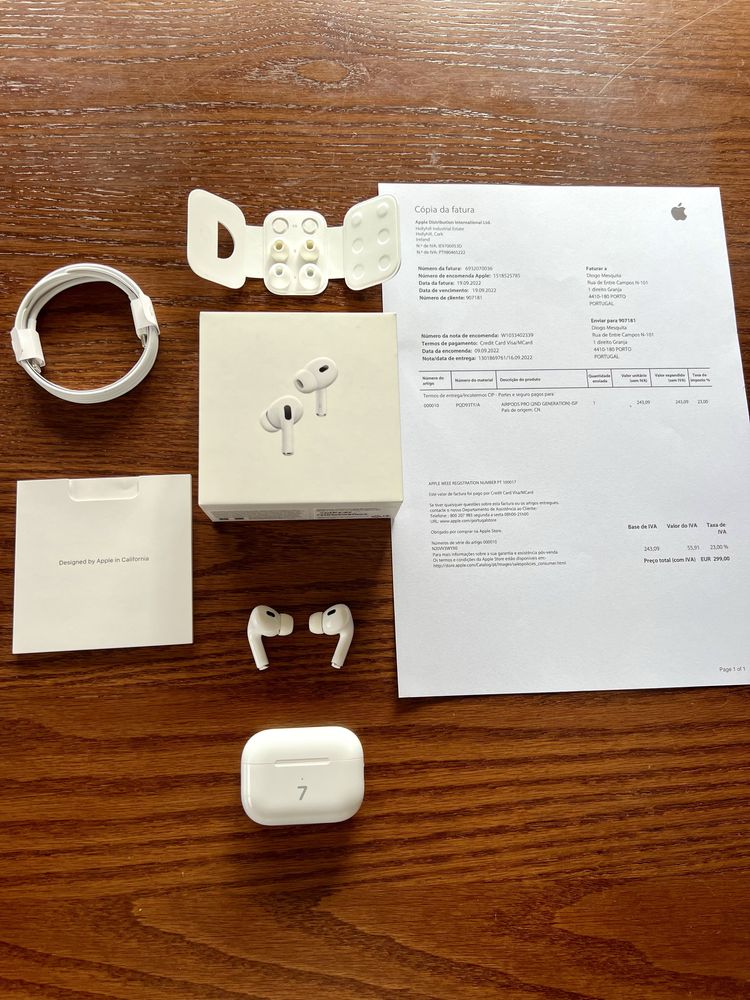 Apple AirPods Pro 2 Generation - Noise Cancelling com fatura Apple
