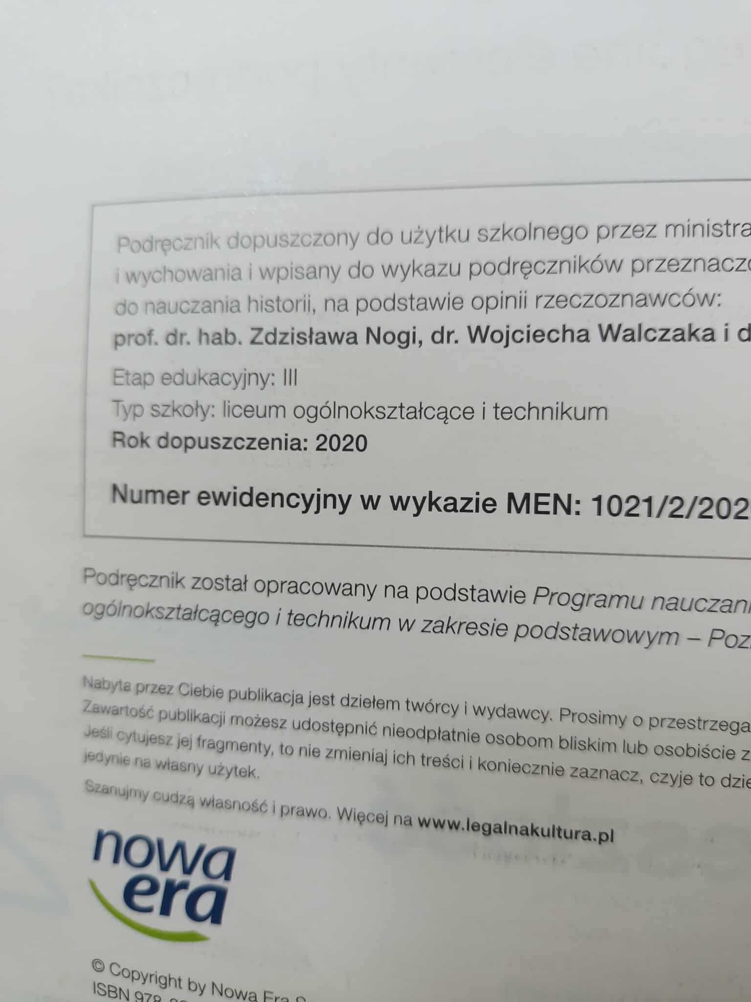 Poznać przeszłość 2, Zakres podstawowy
