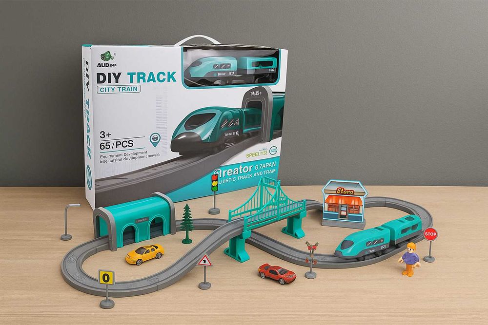 Іграшкова дитяча залізна дорога потяг поїзд паровоз залізниця електрич