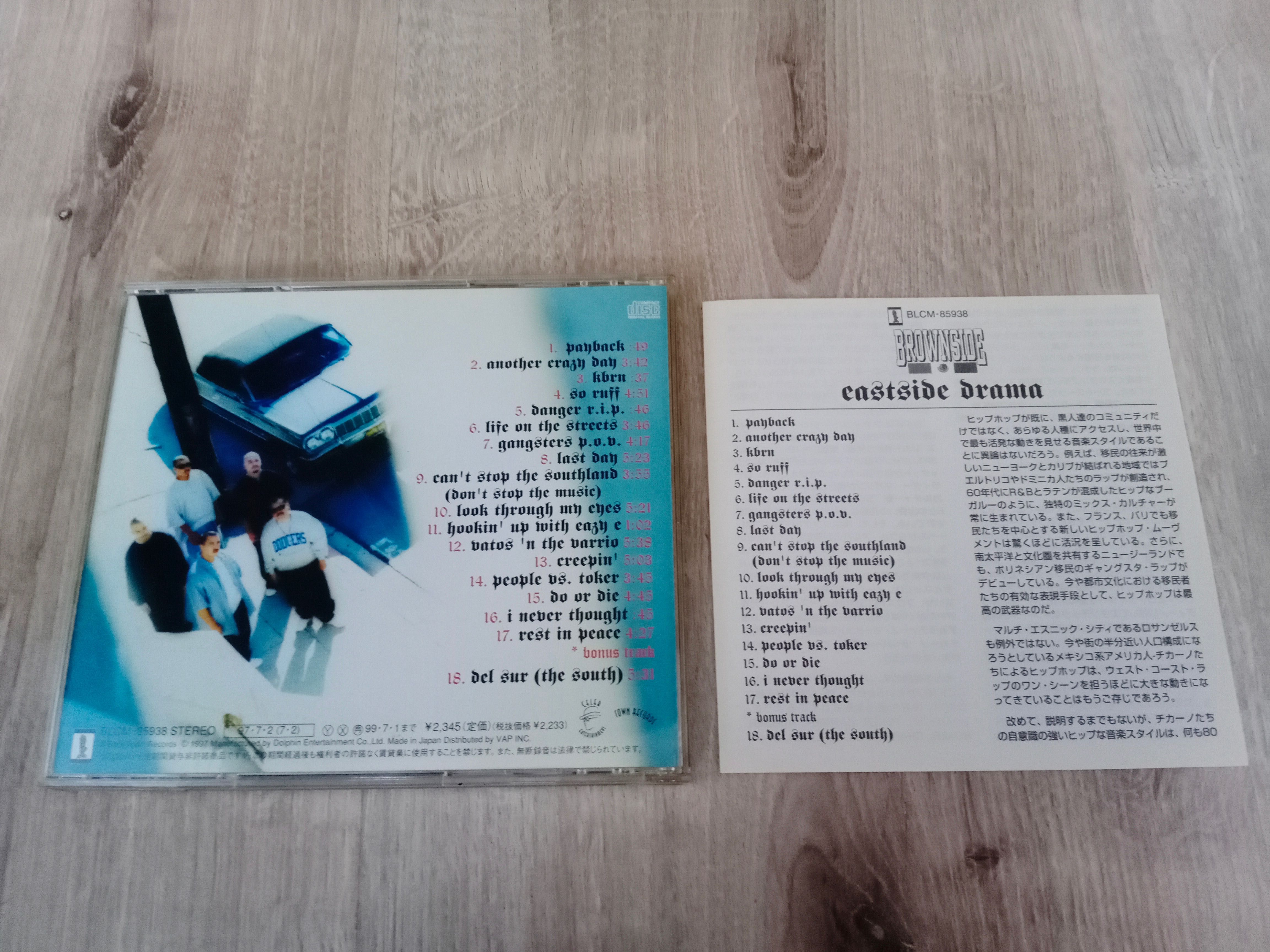 Brownside ‎– Eastside Drama 1997 оригинальное японское издание CD rap