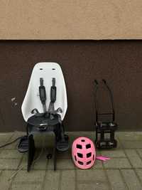 Krzeselko rowerowe dla dziecka +kask