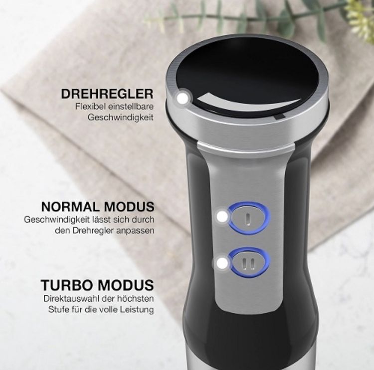 Blender ręczny LEBENLANG 1000W srebrny NOWY
