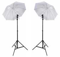 Zestaw 4x parasol fotoograficzny, parasol studyjny na statywie