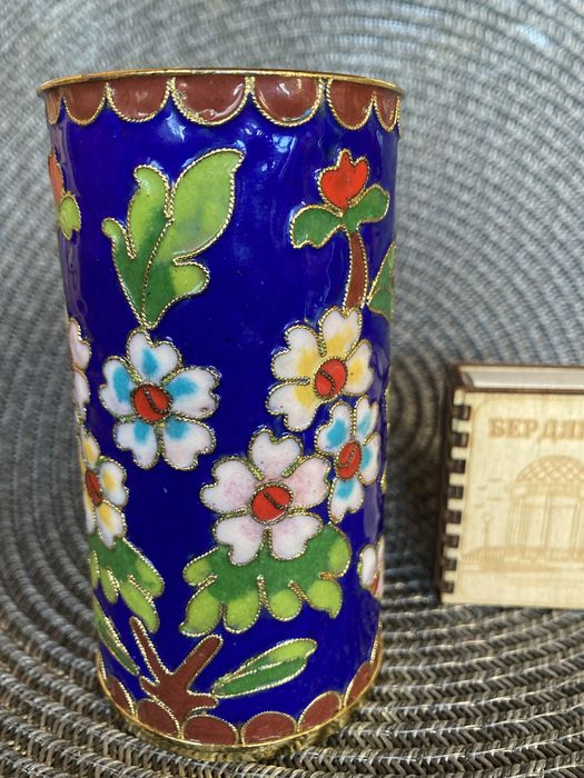 Карандашница/стакан Перегородчатая эмаль Клуазоне Винтаж