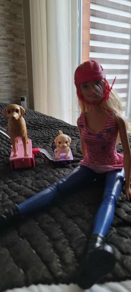 Barbie na Rowerze z 2 pieskami