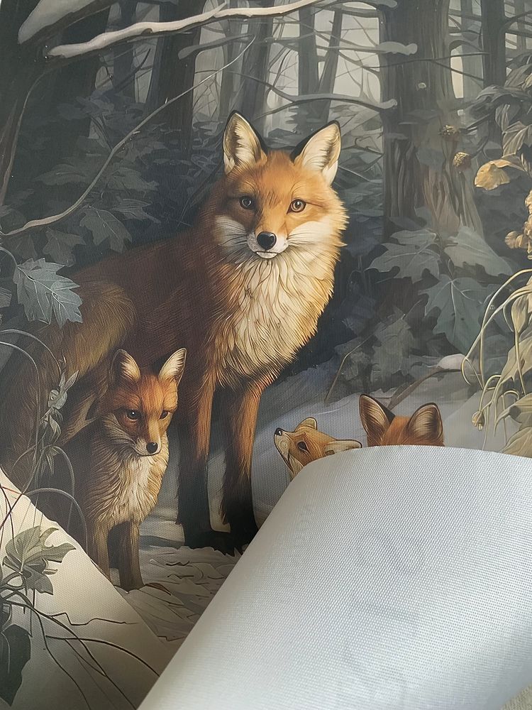 Gobelin na płótnie/Obrazek/William Morris/Family Fox