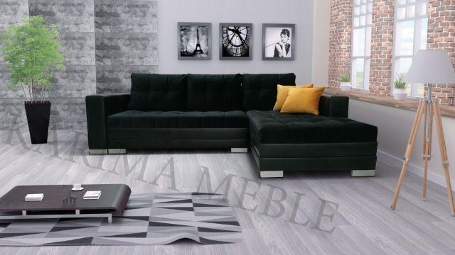 Narożnik Hermes,sprężyny, welur