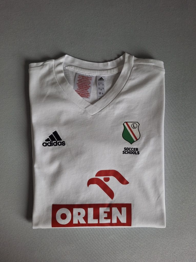 Koszulka Adidas + Legia, biała, rozm 152