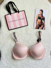 Victoria’s Secret stanik 70D push up shine strap rozowy metka logo