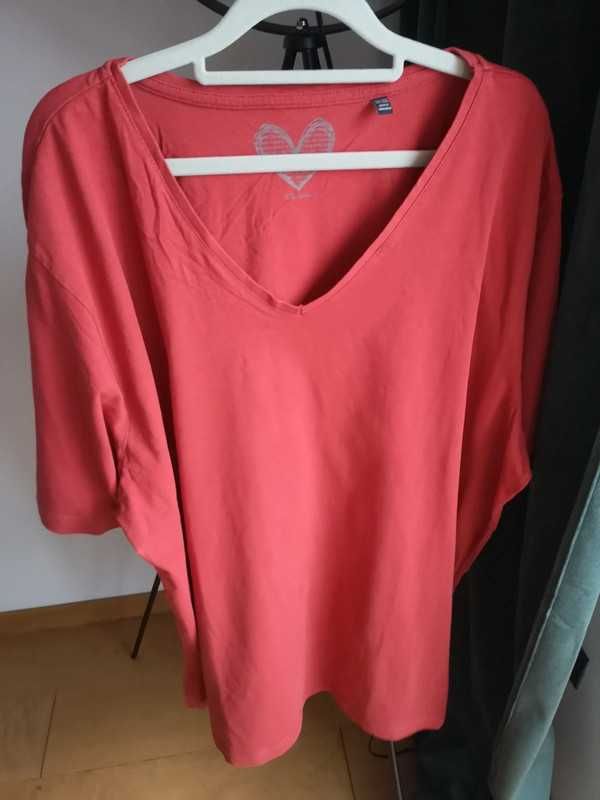 Ulla Popken bluzka t-shirt pomarańczowy r. 50/52 XXL