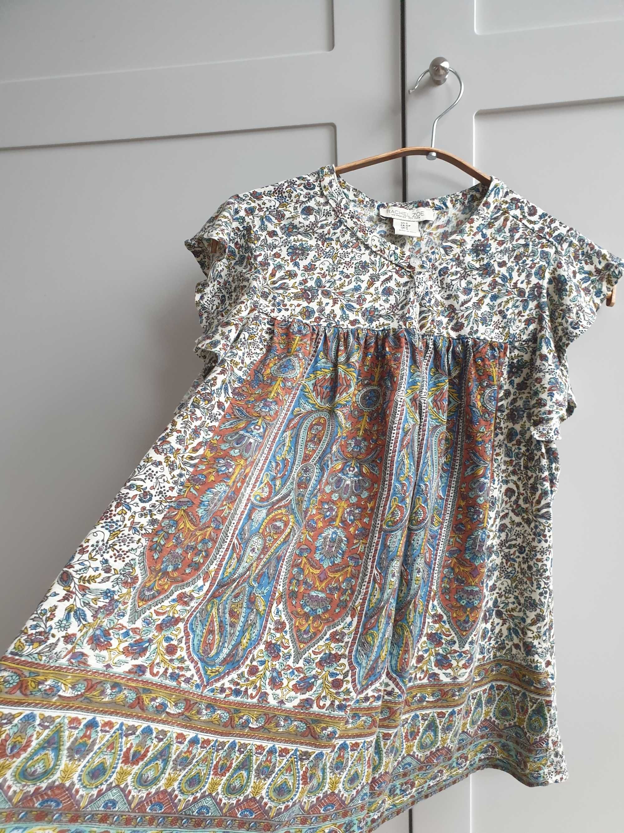Boho koszulka t-shirt bluzka Rachel Zoe S 36
