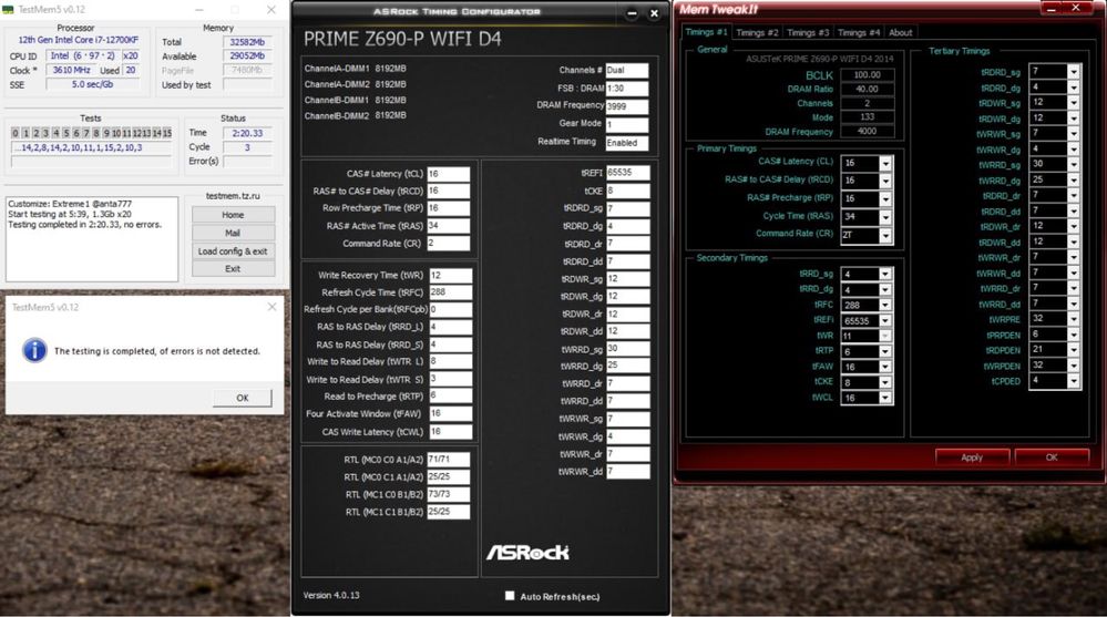 Asus Prime Z690-P D4 WiFi + 12700KF + DDR4 32Gb