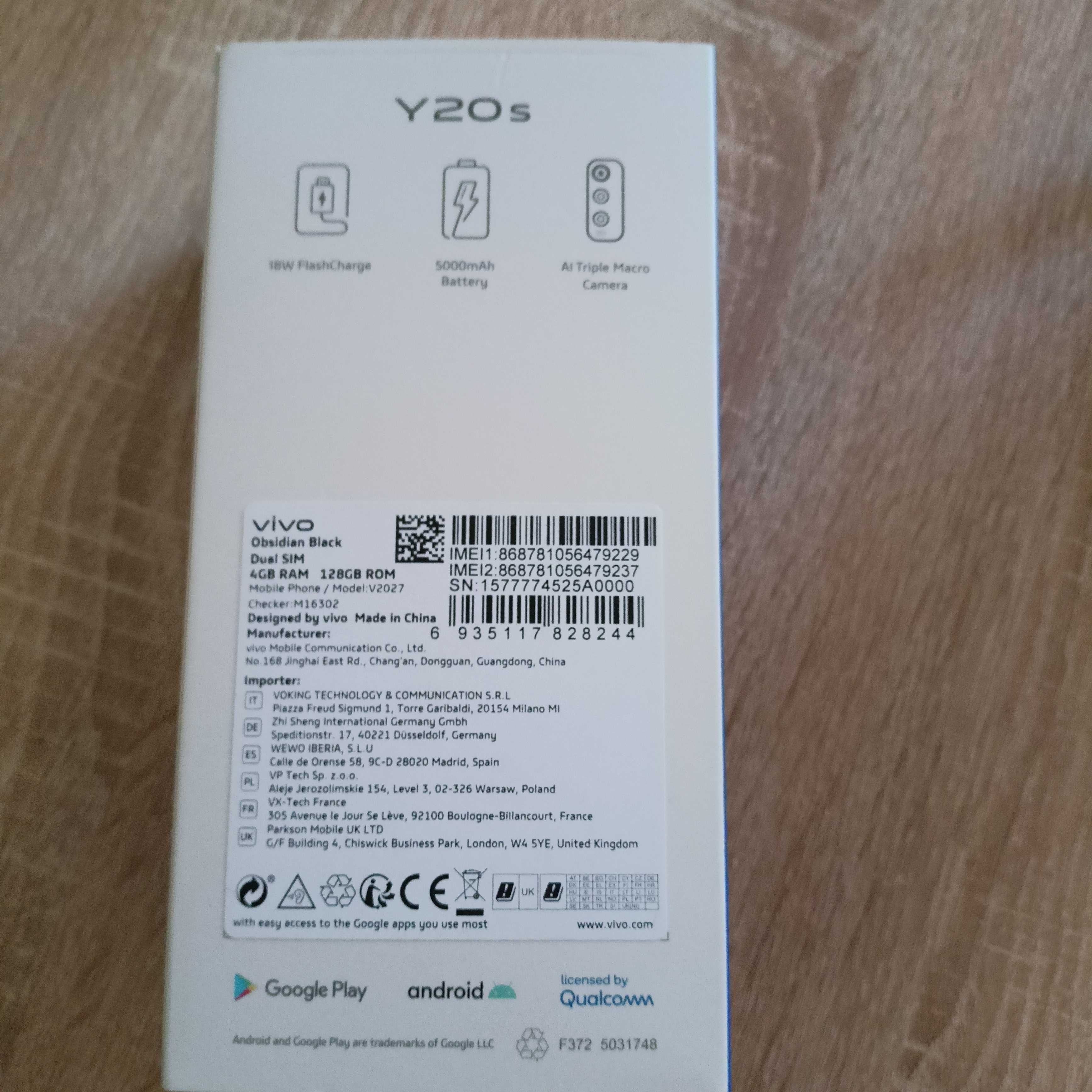 Smartfon Vivo Y20s - 6,51" JAK NOWY