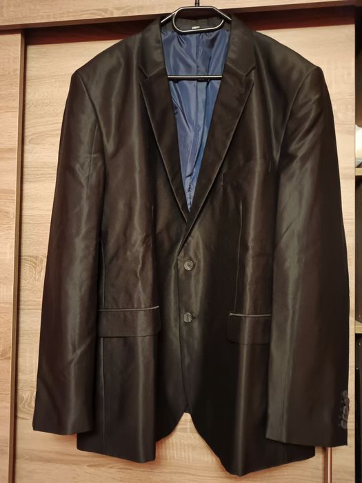 Garnitur męski czarny połysk r.3XL/4XL Nowy Bonprix