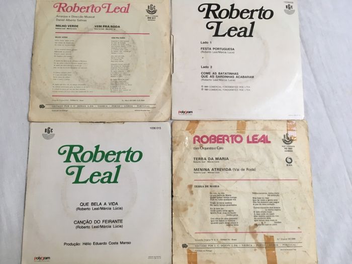 Roberto Leal - Lote 4 singles vinil