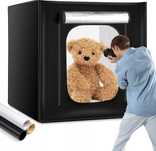 NAMIOT bezcieniowy LED 80x80x80CM + 3 TŁA OMBAR fotograficzny