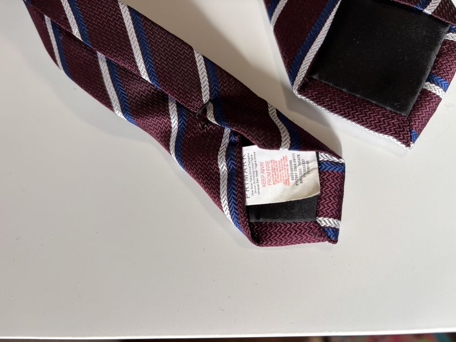 Галстук краватка вузька бордова в смужку