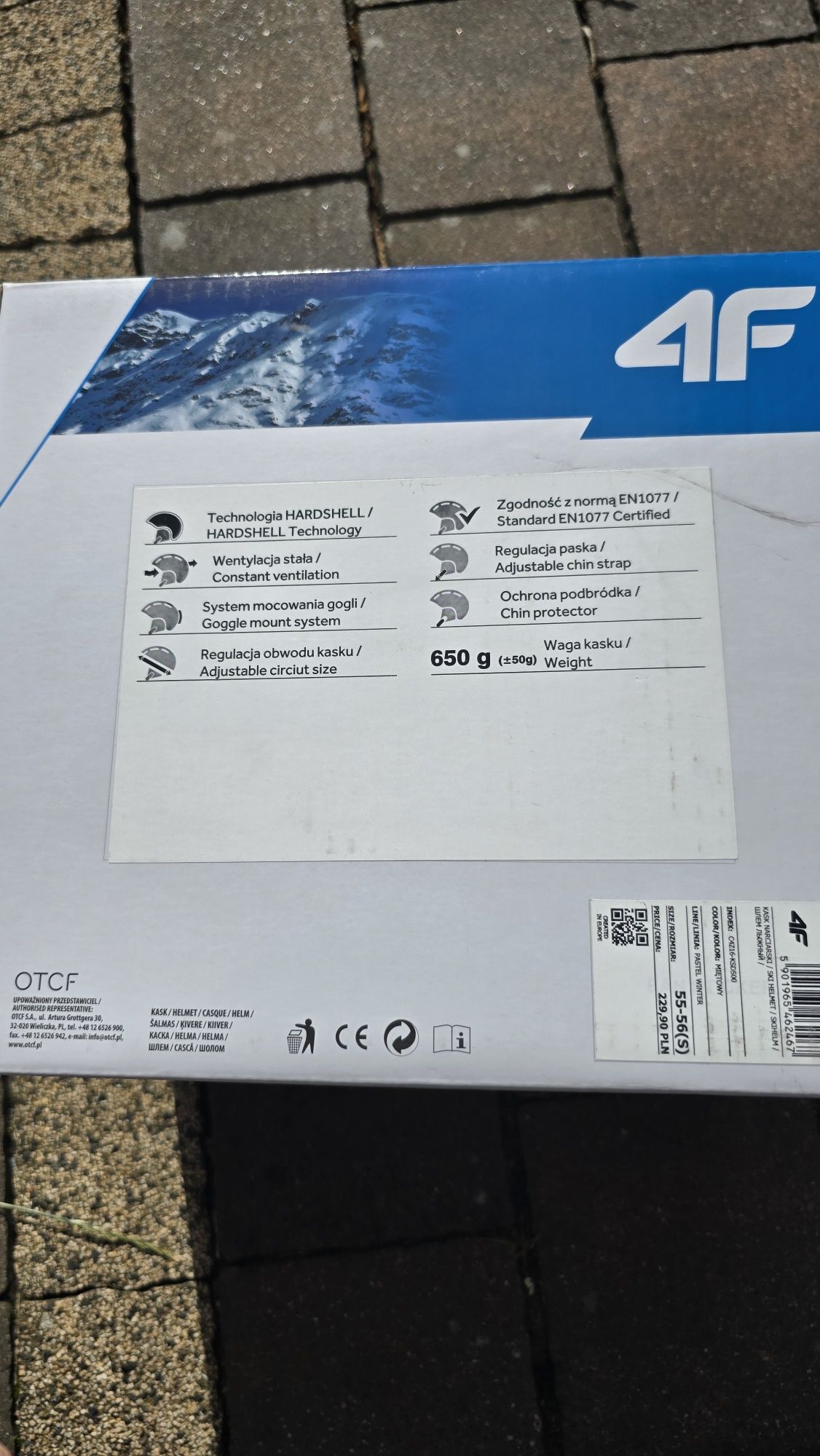 Kask narciarski 4F SKI HELMET Miętowy Rozmiar S (55-56)