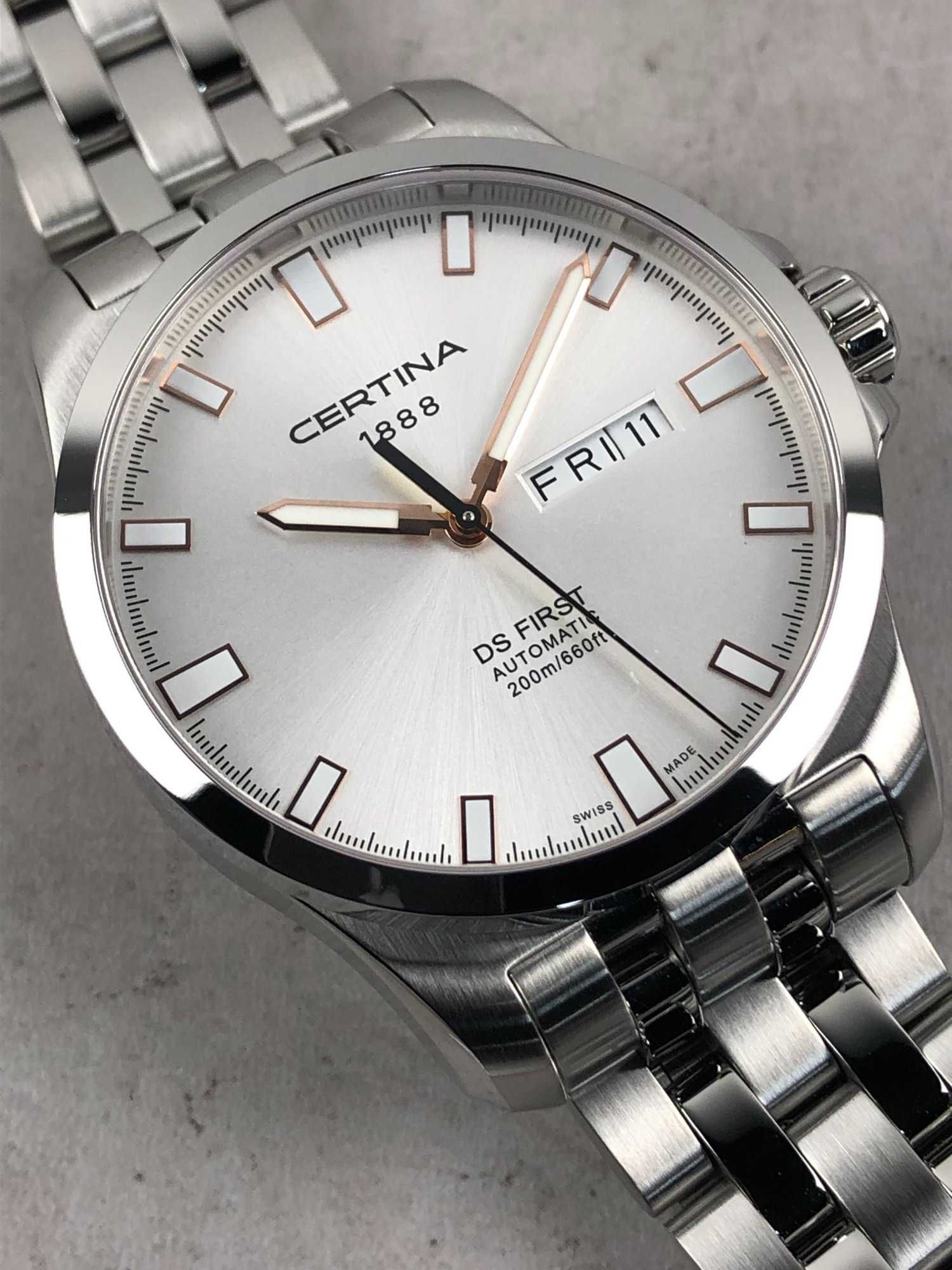 Zegarek Męski Certina DS First Day-Date Automatic C.0144.071.103.101