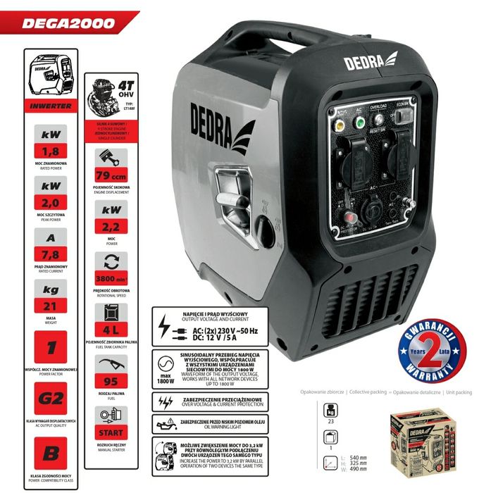 Генератор інверторний Dedra DEGA2000