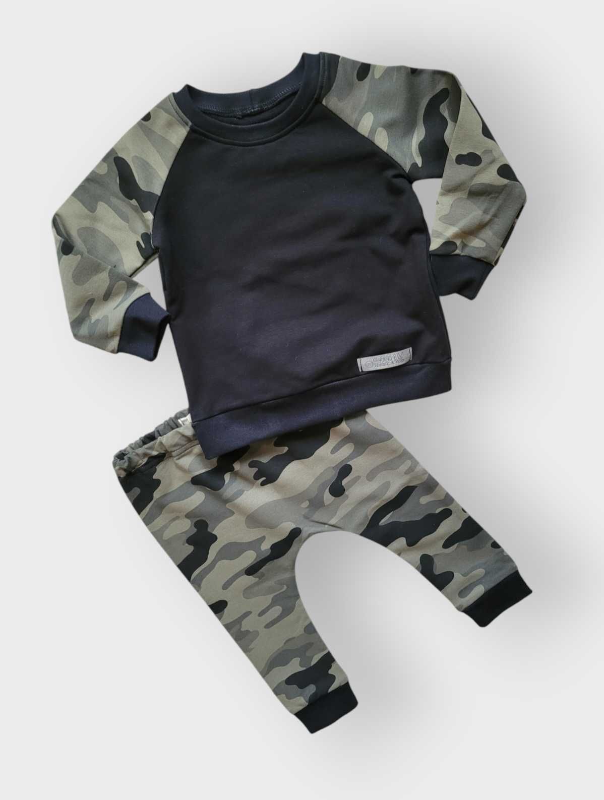 DRES komplet dla chłopca bluza baggy  MORO WOJSKOWY handmade