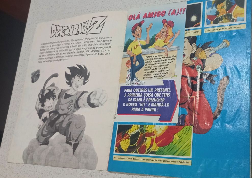 Caderneta Dragon Ball Z anos 90   Faltam apenas 19 cromos..