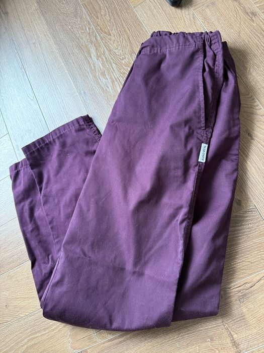 Spodnie medyczne bordowe praktyki szpital uniwersalne prosta nogawka