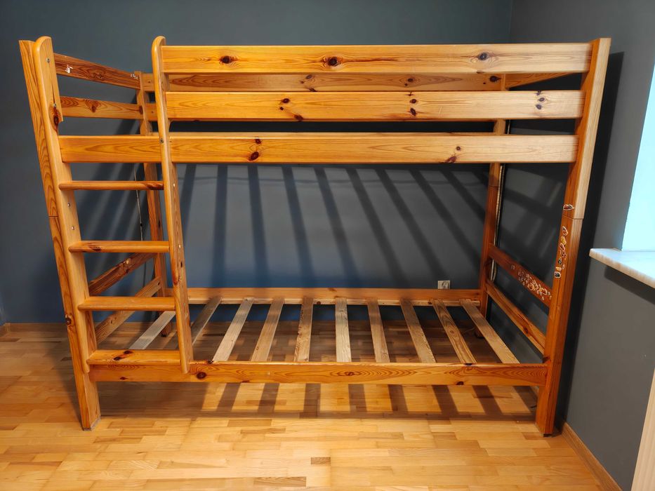 Łóżko piętrowe drewniane 90x200cm