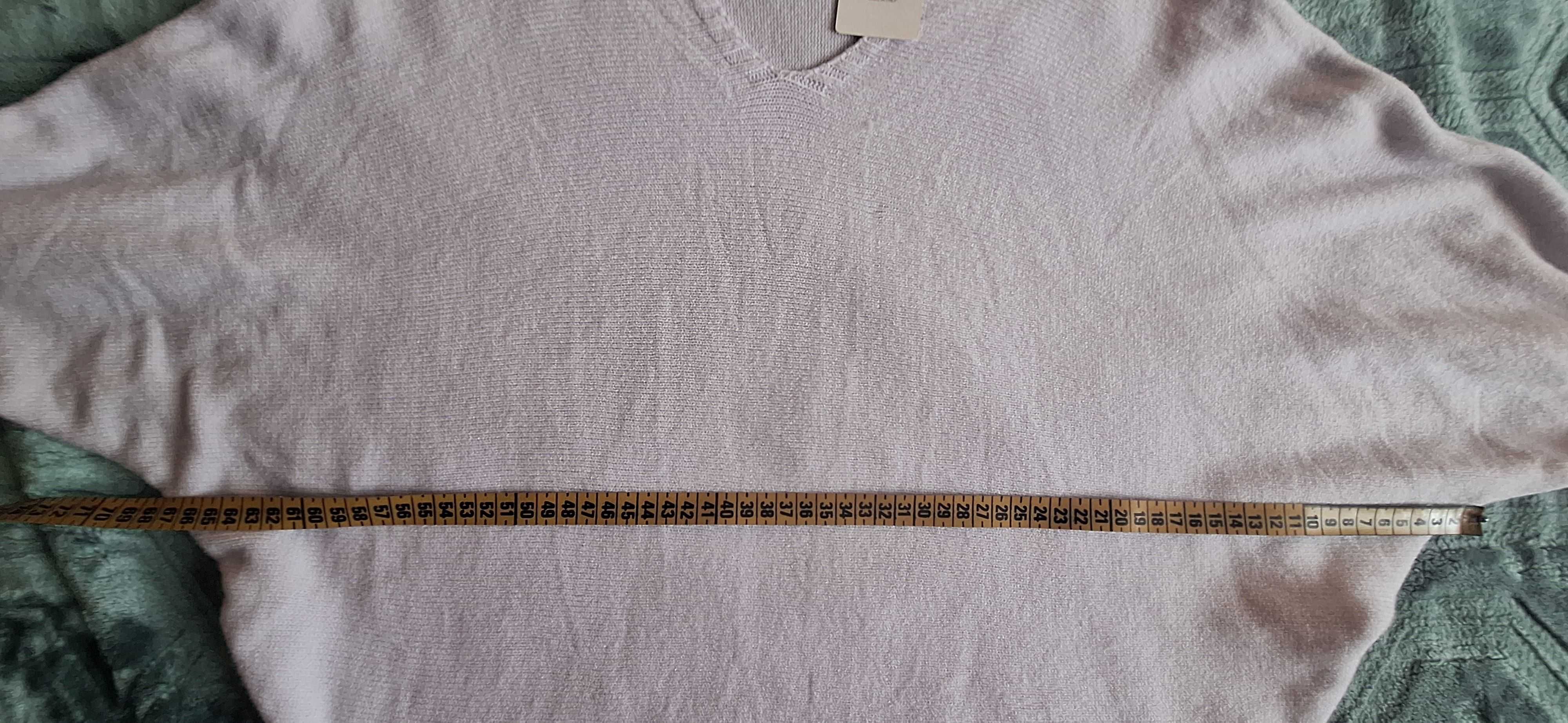 Sweterek z dzianiny nietoperz lila roz. XL