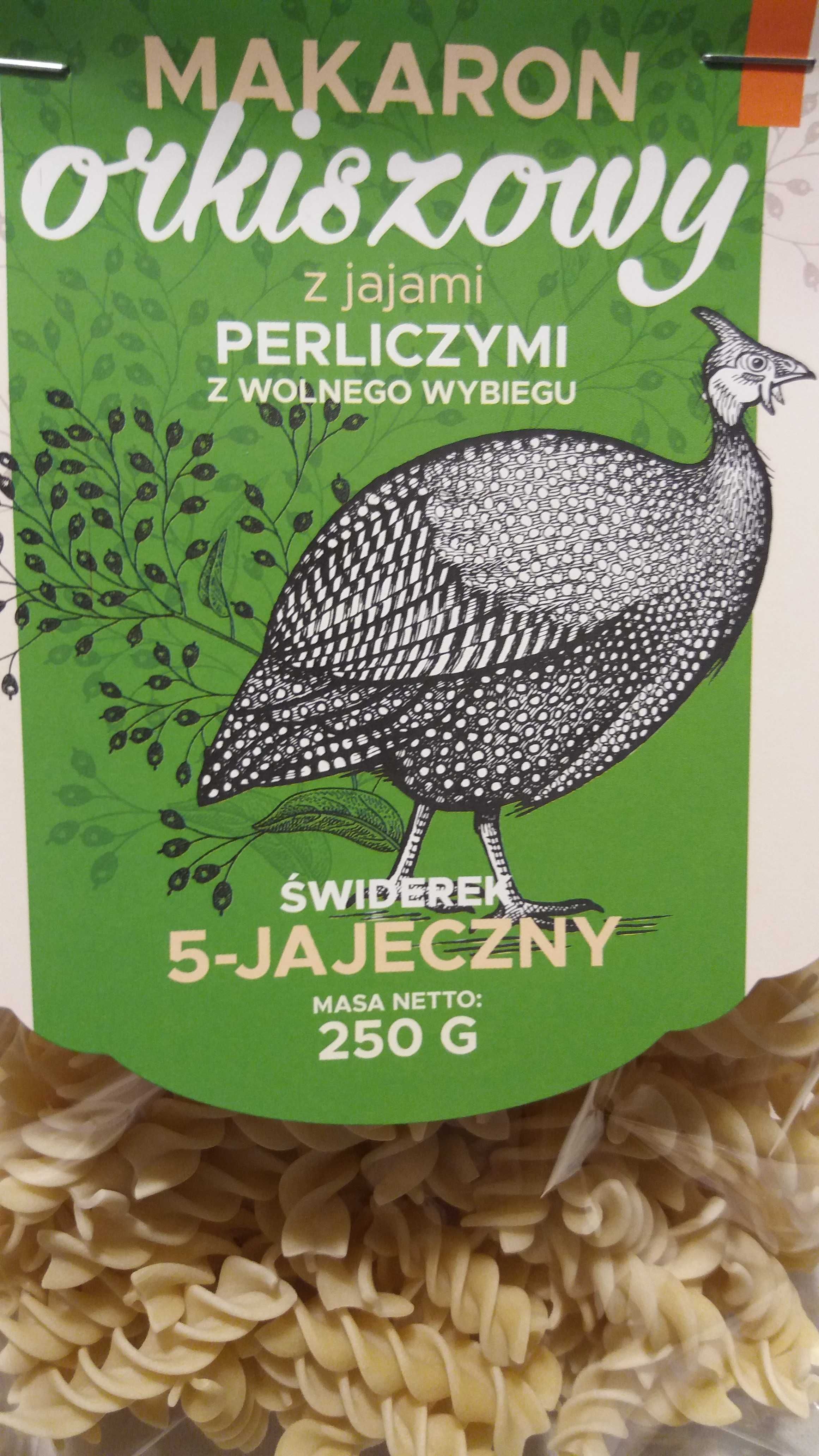 Makaron z jaj perliczych, orkiszowy, pszenny, 5-jajeczny, świderki