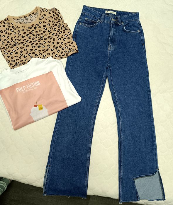 Прямі джинси, палаццо+кофти