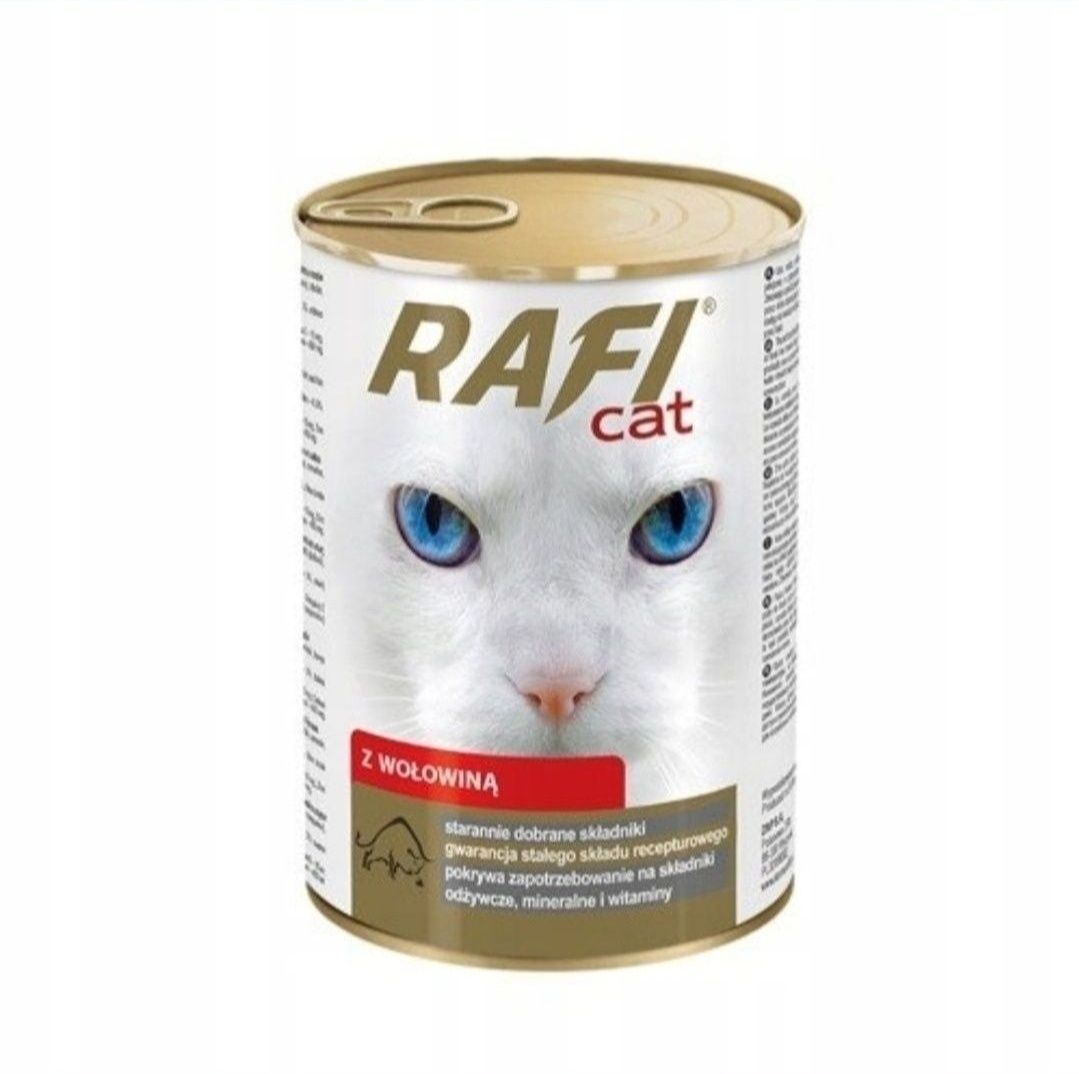 Karma Rafi Cat 24x400g Mokra Puszka Mix Wołowina Ryba Drób Dolina Note