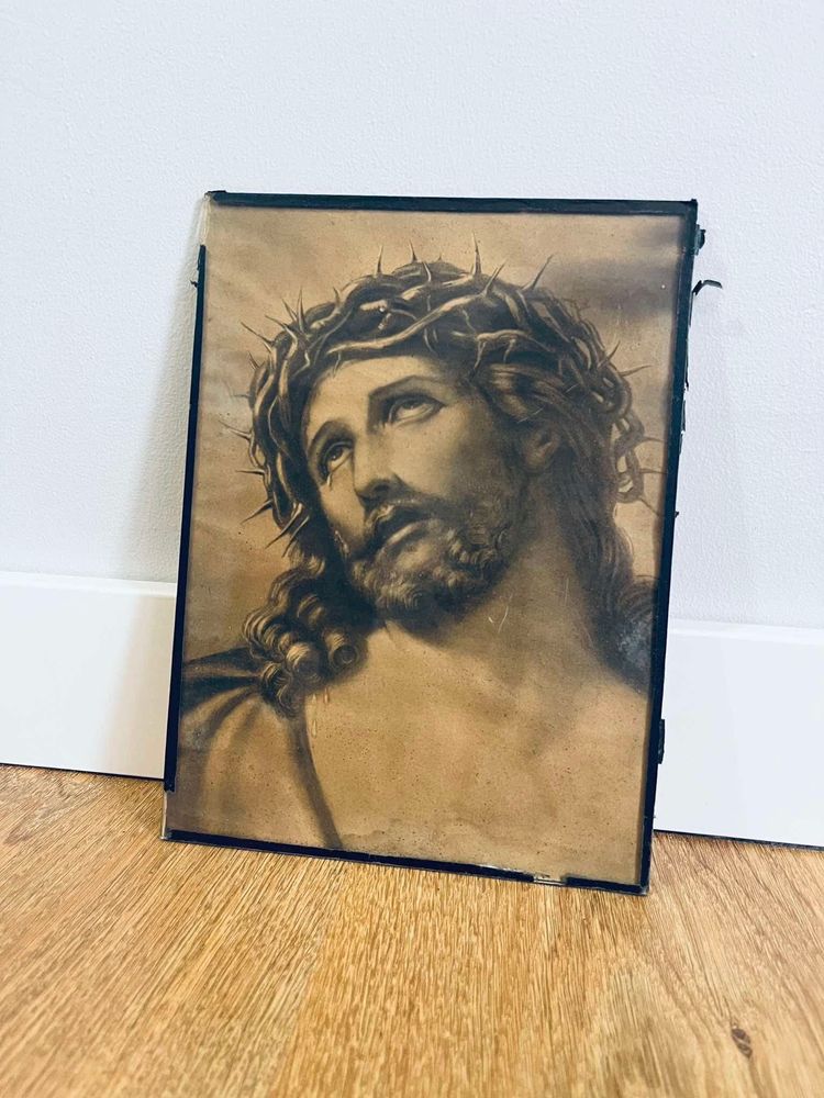 Stare zdjęcie obraz antyk religijny Jezus ikona