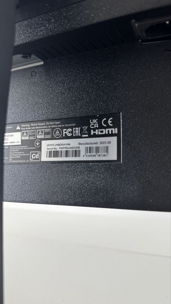 Monitor AOC C27G2ZE/BK (peças)