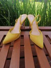 Nowe Szpilki 39 buty Mango żółte na lato wesele
