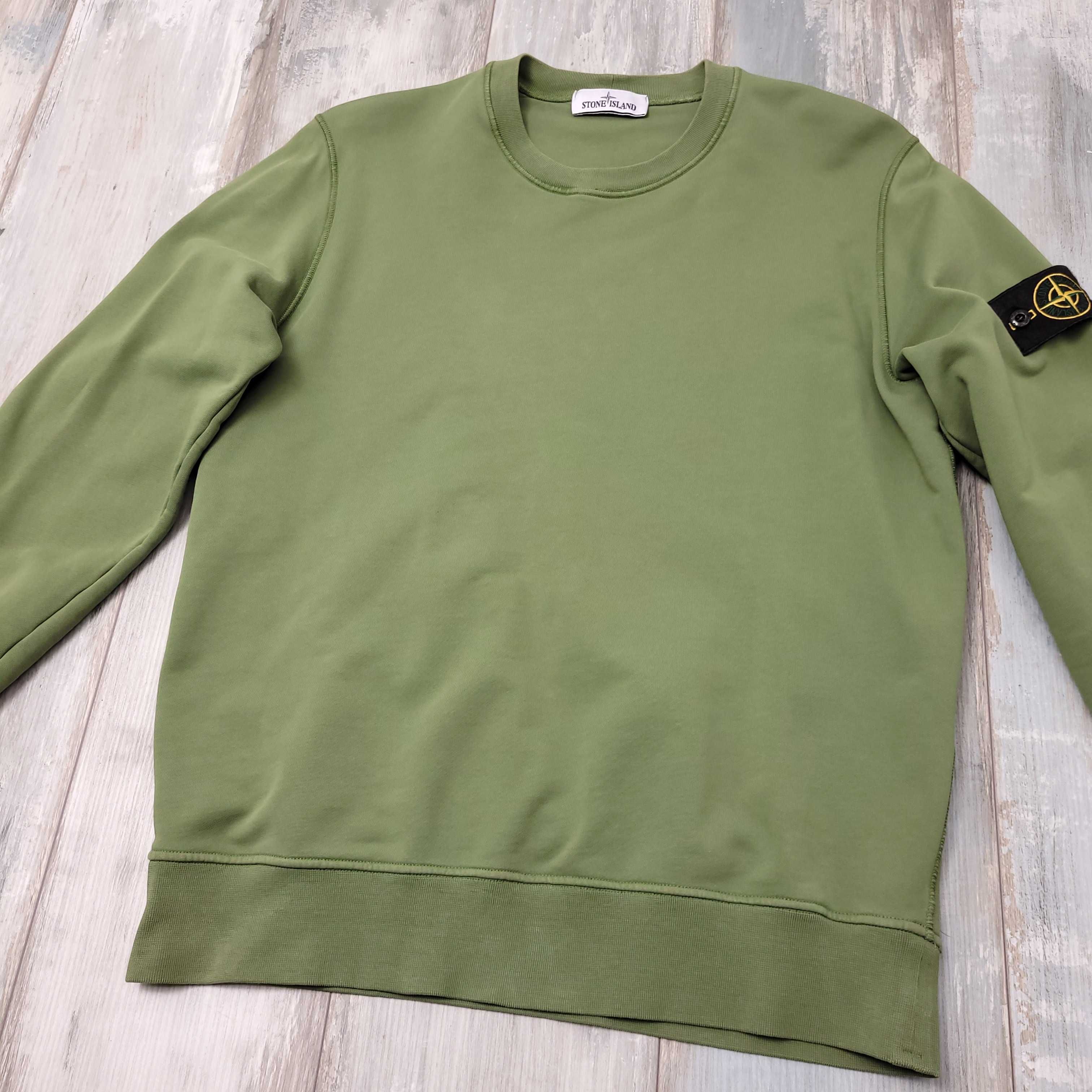 Stone Island Crewneck Army Dollars Cotton Hoodie Zielona Camo Męska