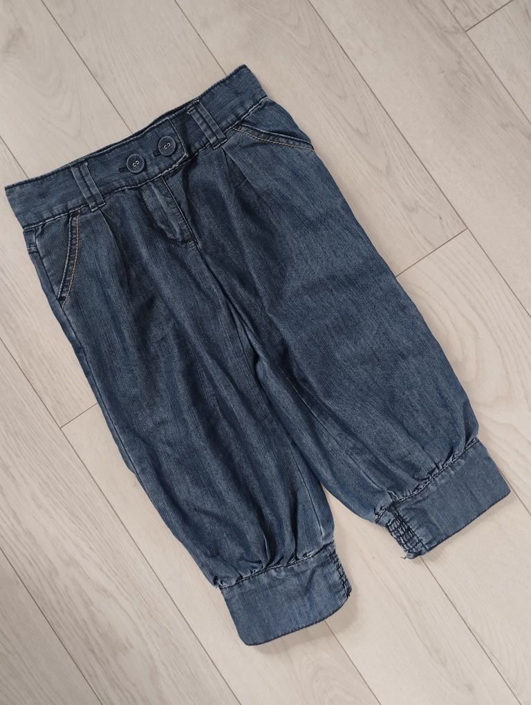 Spodnie rybaczki jeans dżins 128 next jak nowe modne