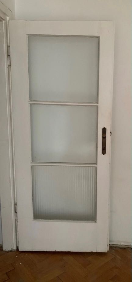 stare drzwi drewniane  80 oszklone z kamienicy proste PRAWE.
